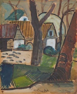 Huis met bomen - Herman Kruyder