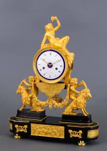 A French ormolu bronze Louis Seize mantel clock