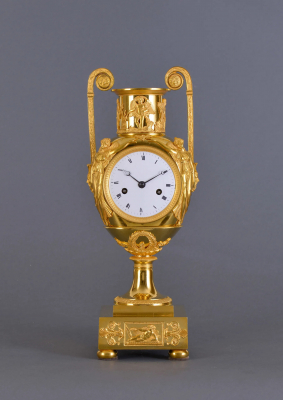 A French ormolu Empire vase mantel clock