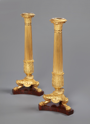 Pair of Charles X ormolu candlesticks
