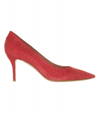Salvatore Ferragamo Red Susi Snakeskin Pumps - Salvatore Ferragamo