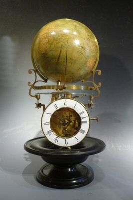 An exceptional desk-globe clock, Pendule Cosmographique, by Mouret, Paris , c.1880.
