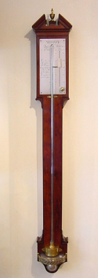  A mahogany French stick barometer, by Mossy, circa 1790. 