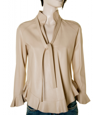 Gucci Beige Leather Longsleeves Top - Gucci