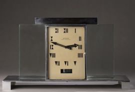 M265 Jean-Léon REUTTER - Atmos clock, in chromed metal and glass slabs