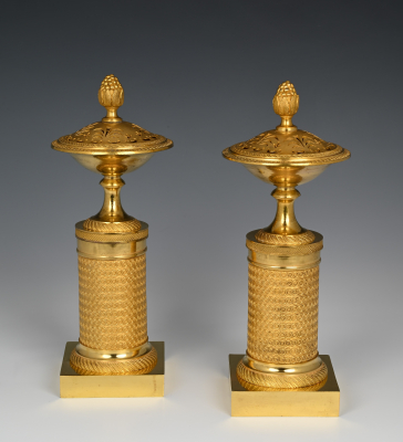 A pair of French Empire potpourri coups