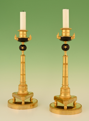 A pair of Russian Empire candlesticks