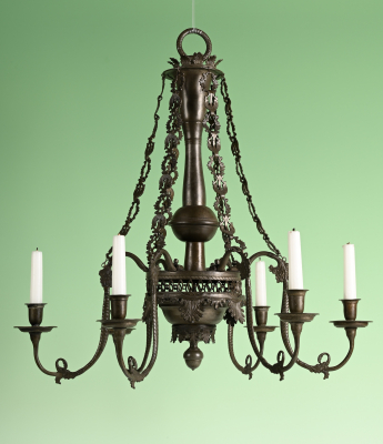 A rare pewter chandelier