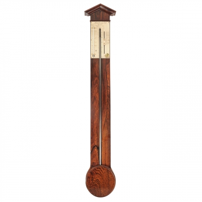 A French rosewood stick barometer, by Adams, circa 1830