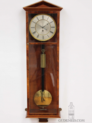 An Austrian mahogany 'Dachluhr' regulator wall clock, circa 1840.