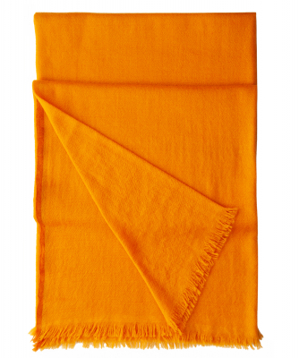 Hermès Cashmere Orange Fringe Scarf - Hermès