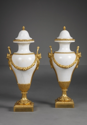 Pair of French Louis XVI Marble Vases