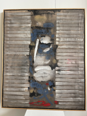 Xavier Krebs, abstract olieverfschilderij op linnen doek, 1990 - Xavier Krebs
