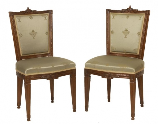 A Set of Six Louis XVI Mahogany Dining - Chairs