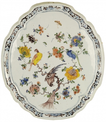 A  Polychrome Oval Plaque in Dutch Delftware