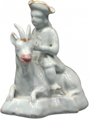 Goat with Rider in Dutch Delftware
