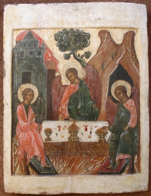 Heilige drie-eenheid houten ikoon Triniteit Russische ikonen, iconen