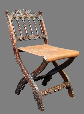 A walnut church chair