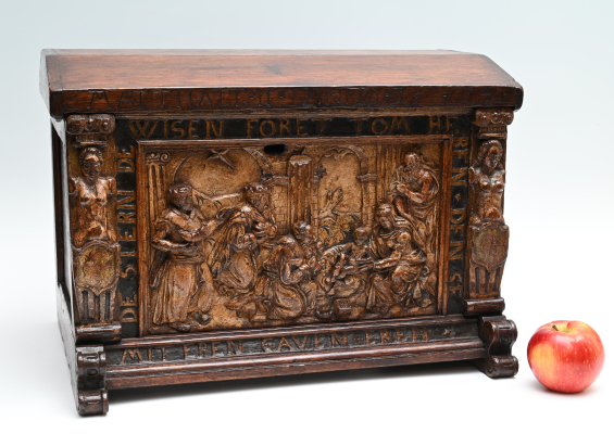A 16th century oak bridal chest
