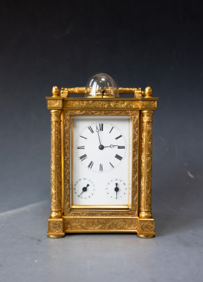 Extremely rare and fine carriage clock, attributed to Berrolla, Paris ca. 1840.