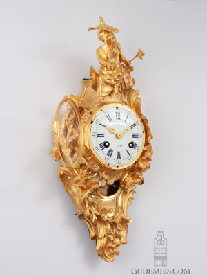 A fine French Louis XV ormolu cartel wall clock, Décle A Paris, 1754
