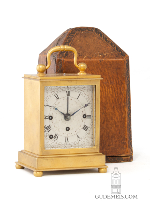 A small Austrian grande sonnerie travel clock, circa 1850.