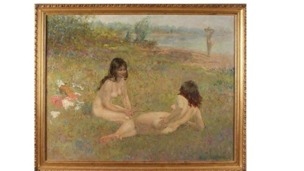 P194 Harry Maas girls in a meadow