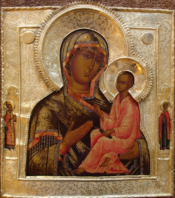 Moeder Gods van Tichvin, Russische houten ikoon, iconen