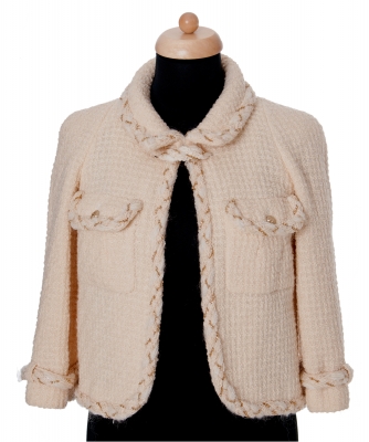 Chanel Ivoorkleurige Tweed Blazer 07A - Chanel