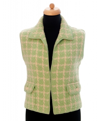 Chanel Green Tweed Vest 96P - Chanel