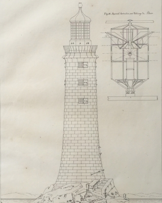 J.F. Malinvaud: study drawings of the Eddystone Lighthouse