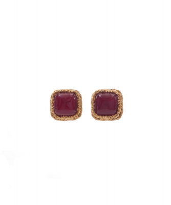 Chanel Red Gripoix Clip On Earrings Collection 25 - Chanel
