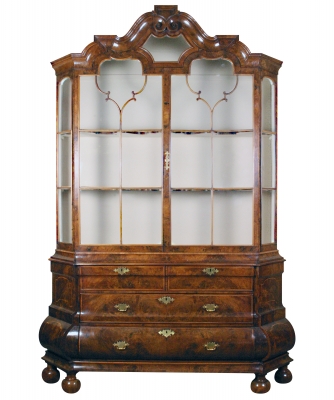 A Louis XV Burr Walnut Display Cabinet