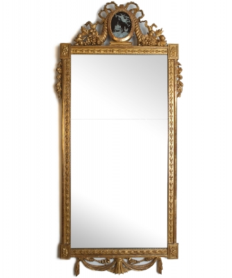 A Rectangular Dutch Louis XVI Giltwood Mirror