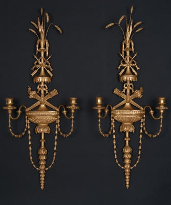 A Pair of Louis XVI  Twinlight Wall Appliques