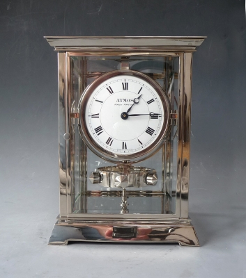 Atmos clock, nickel case J. L. Reutter, no 1397, France ca. 1930.