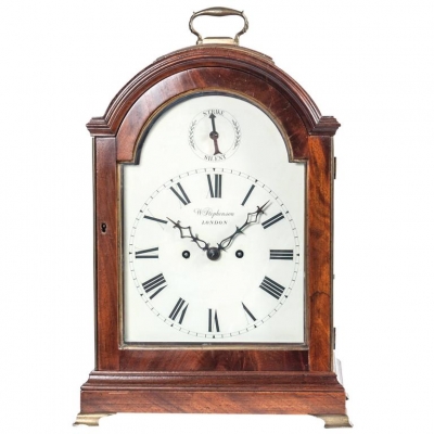 English Regency Mahogany Table Clock, circa 1800