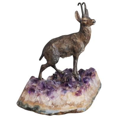 A very realistic Vienna Bronze chamois deer, circa 1900