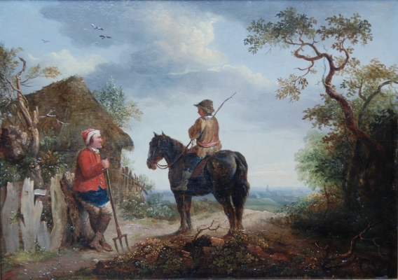 P12 Rural scene with peasant and horseman