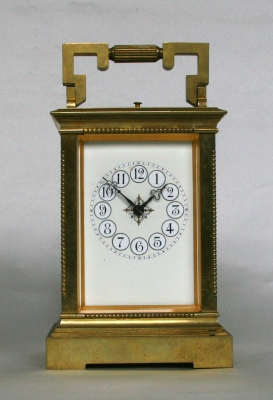 An attractive French brass Anglaise carriage clock with repeat, circa 1880.