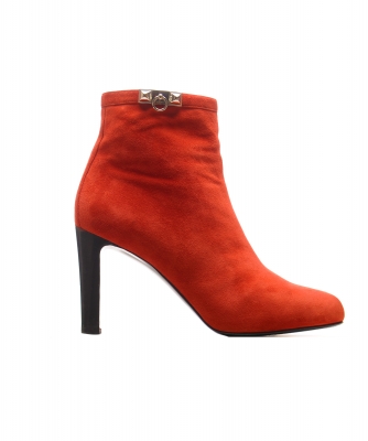 Hermès Red Suede Leather Ankle Boots - Hermès