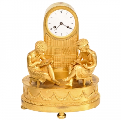 An attractive French ‘Empire’ ormolu mantel clock, circa 1820