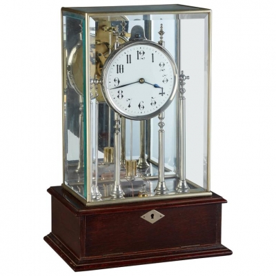 Untouched four glass electrical mantel clock from