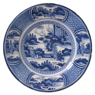 A Dish in Blue and White Dutch Delftware