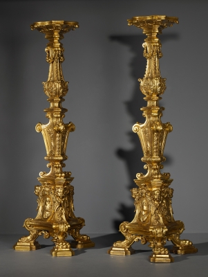 Pair of Large Italian Louis XIV Torcheres
