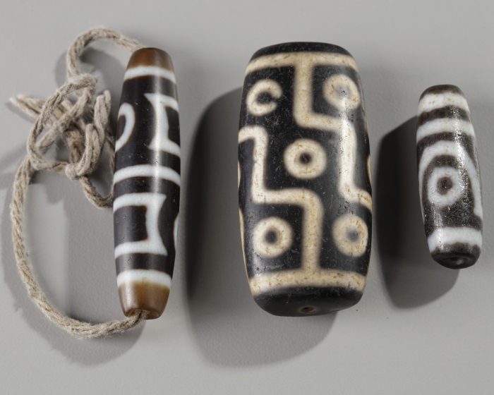 Three Tibetan Dzi beads | OAA