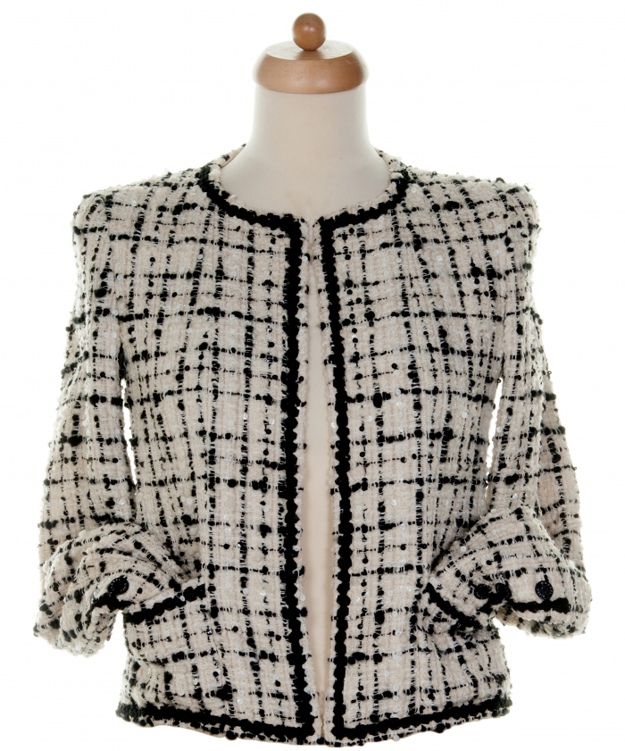 Authentic Second Hand Chanel Frayed Tweed Woven Jacket PSS08000211   THE FIFTH COLLECTION