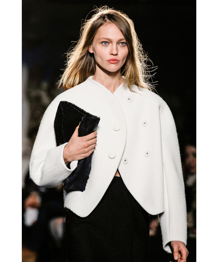 FW 2013 Proenza Schouler Runway White Boxy Boucl Jacket