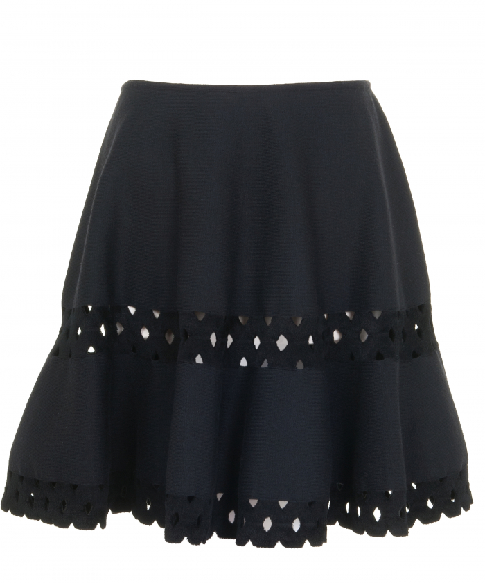 Alaïa Black Fleece Wool Laser Cut Circle Skirt - Azzedine Alaïa | La ...