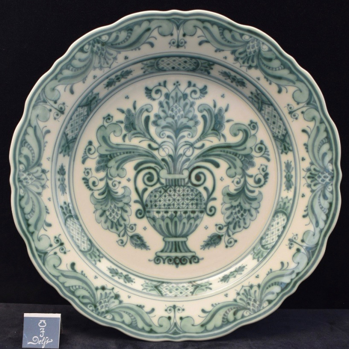 Rare Dutch Green & White Royal Delft Delvert Charger - 1976. SOLD ...